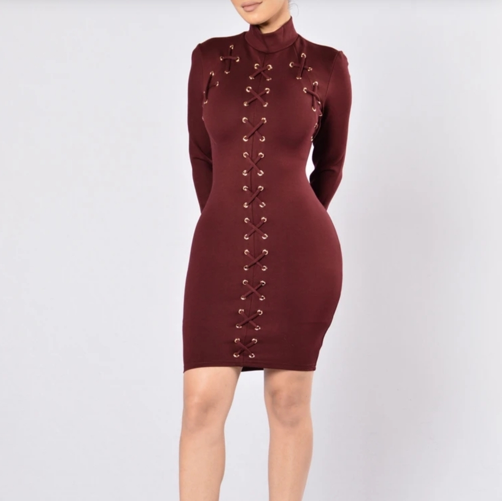 Fashion Nova Lace Up Dress